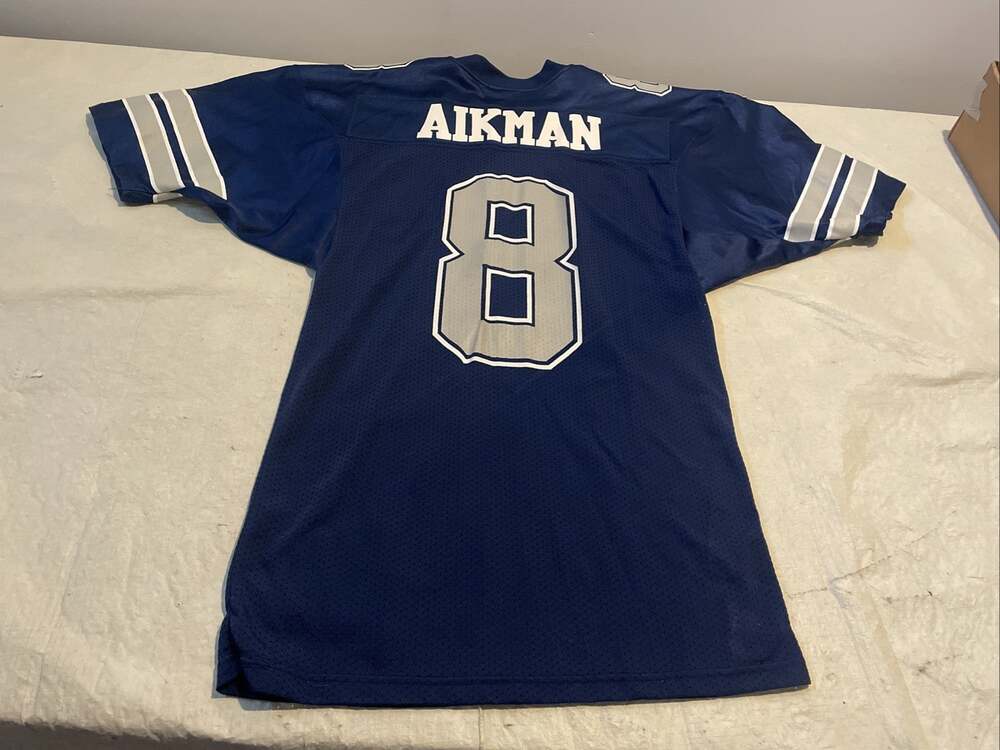 authentic Troy Aikman Dallas Cowboys Russell Jersey Euc NFL Mens 40 1994 75th
